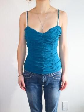 Bebe Women's Blue Vests-tanks-cami